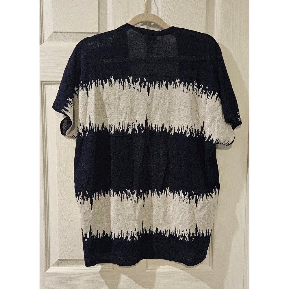 Chico's Kadie Cardi Jacket Static Wave Navy White Cotton Cardigan 0 NWT Small - Picture 6 of 6